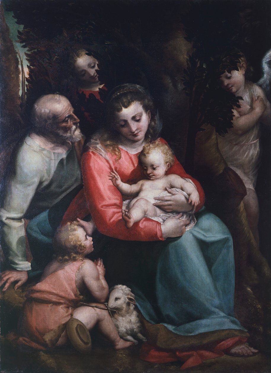 Madonna med barn og hellige, af Luca Cambiaso (1527-1585) af Luca Cambiaso