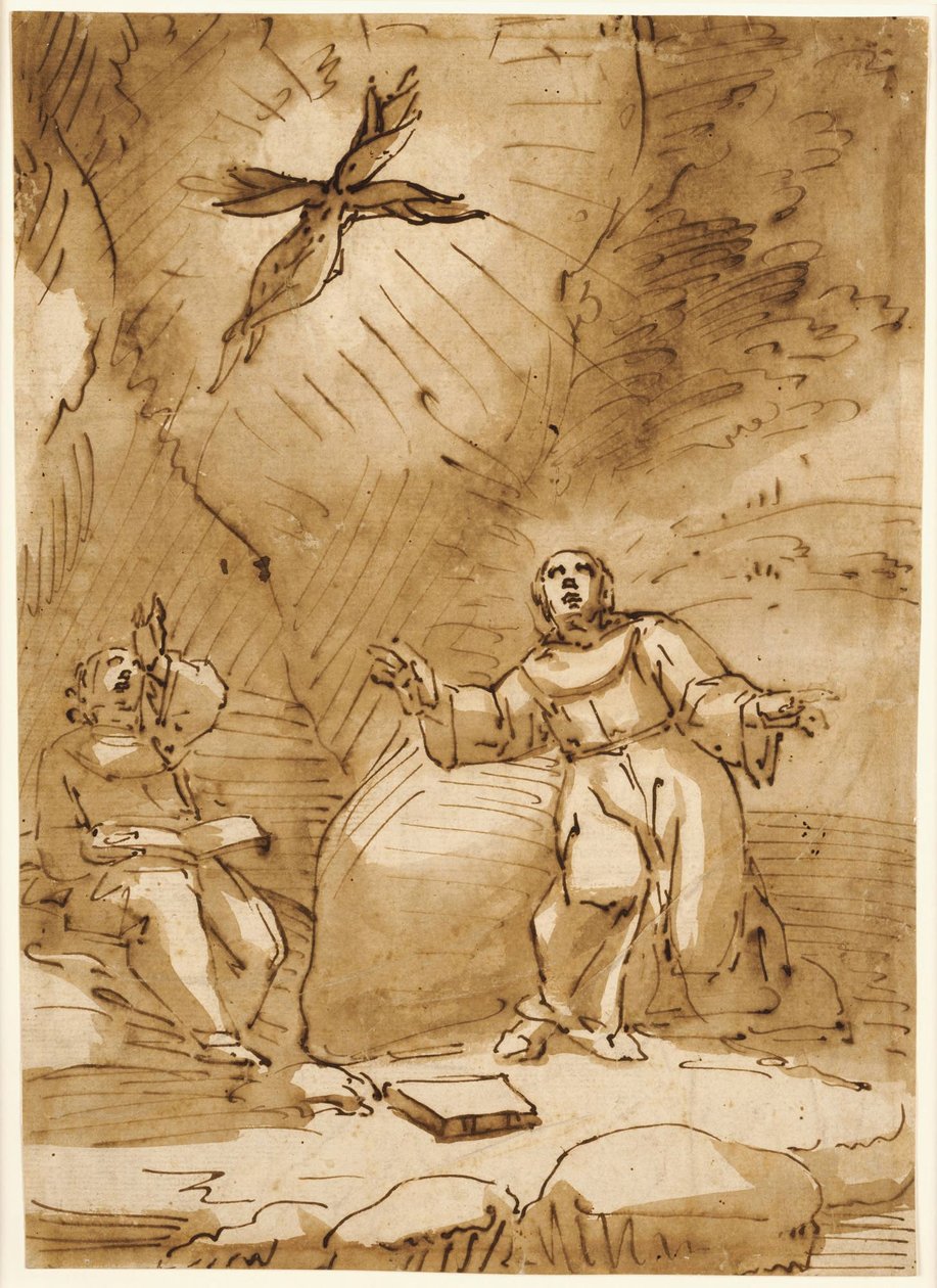 Stigmatisation des Heiligen Franziskus af Luca Cambiaso