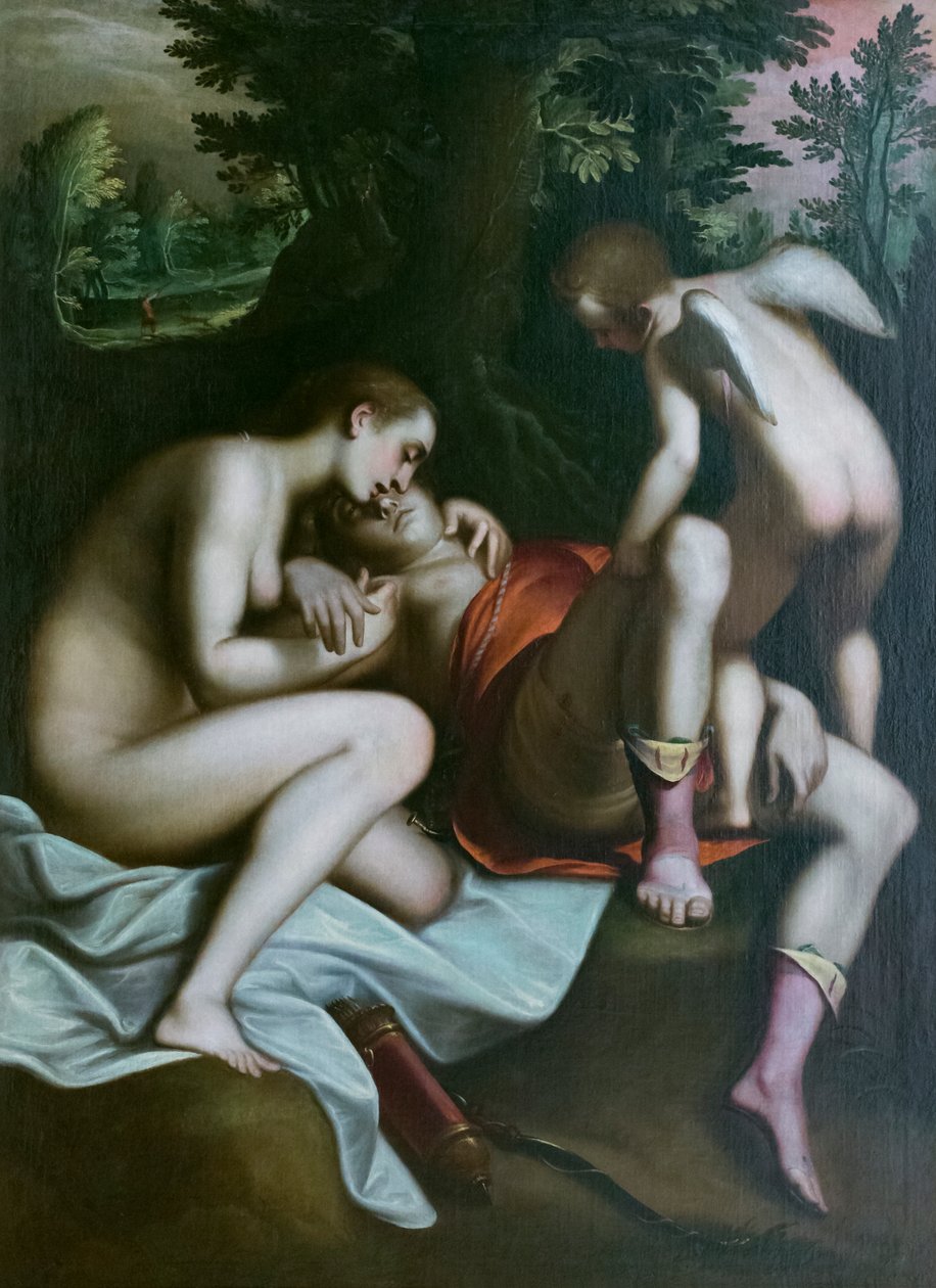 Adonis død, før 1585, Luca Cambiaso (olie på lærred) af Luca Cambiaso