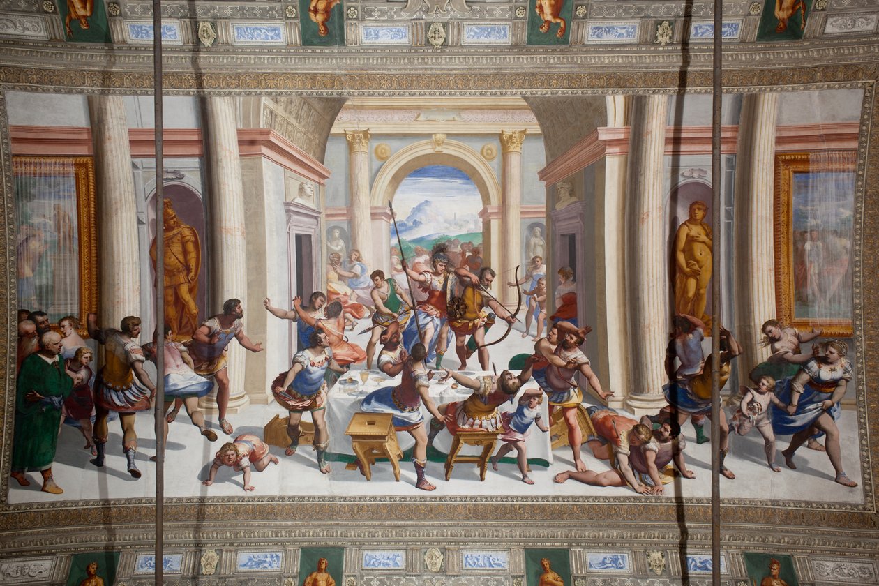 Historien om Ulysses (tilbagekomsten), loftet i Salone Cambiaso af Luca Cambiaso