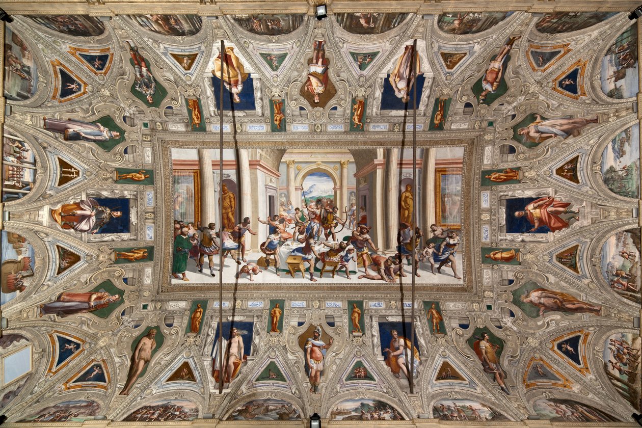 Historien om Ulysses (tilbagekomsten), loftet i Salone Cambiaso af Luca Cambiaso