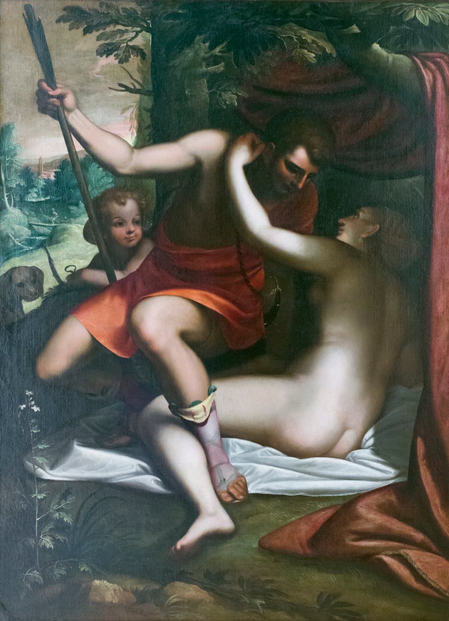 Venus og Adonis, før 1585, Luca Cambiaso (olie på lærred) af Luca Cambiaso