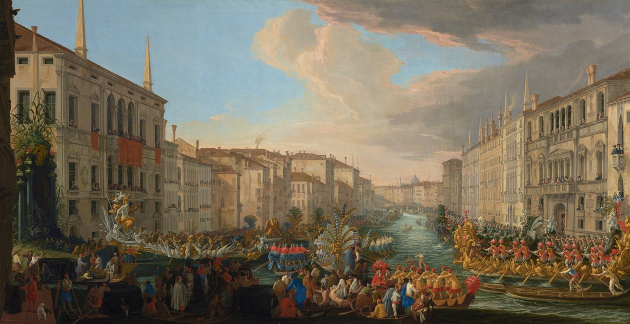 Regatta på Canal Grande til ære for Frederik IV, konge af Danmark af Luca Carlevarijs