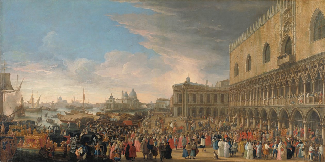 Den franske ambassadørs indtog i Venedig i 1706 Henri-Charles Arnauld de Pomponnes ceremonielle indrejse, kendt som Abbé de Pomponne, i Venedig som fransk ambassadør den 10. maj 1706 af Luca Carlevarijs