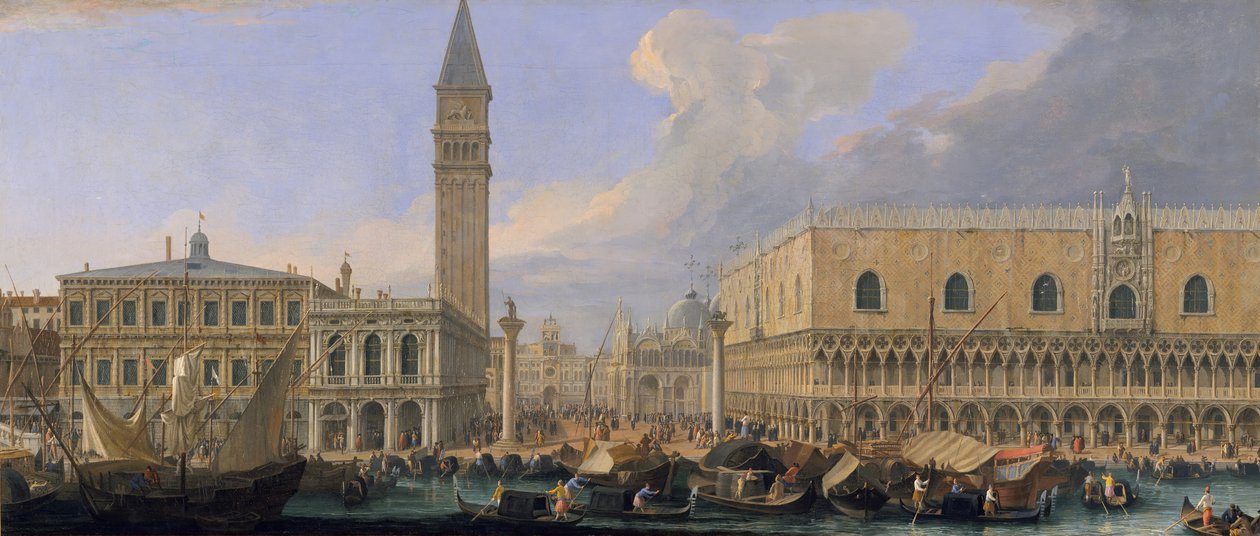 Molo, Venedig, fra Bacino di San Marco, ca. 1709. af Luca Carlevarijs