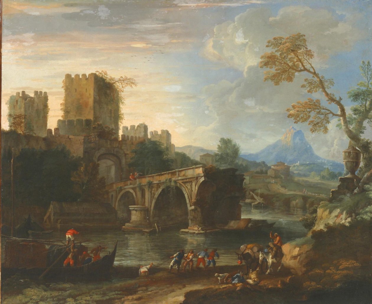 Capriccio med den knækkede bro. af Luca Carlevaris