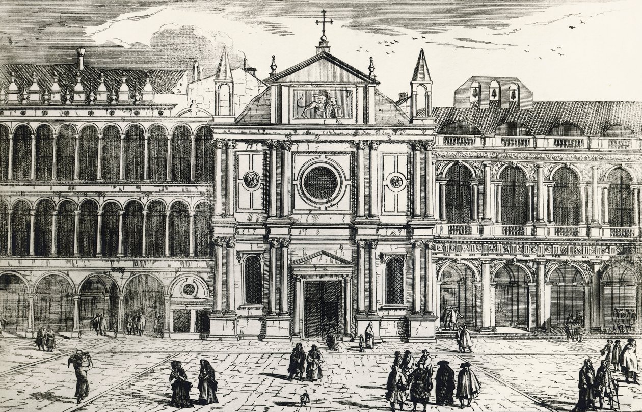 San Geminianus-kirken (revet ned i 1807) af Luca Carlevaris