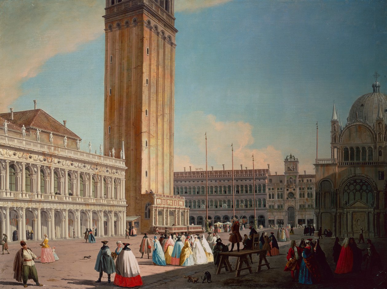 Piazzetta, Venedig (olie på lærred) af Luca Carlevaris