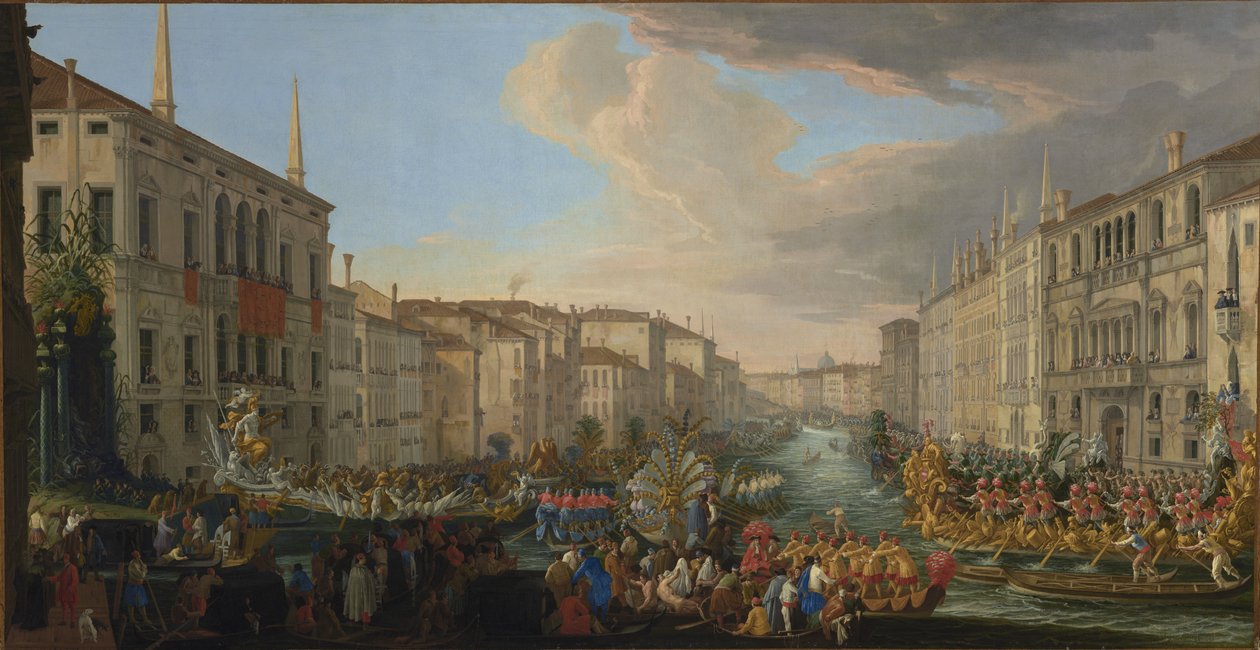 Regatta på Canal Grande til ære for Frederik IV, konge af Danmark, 1711 af Luca Carlevaris