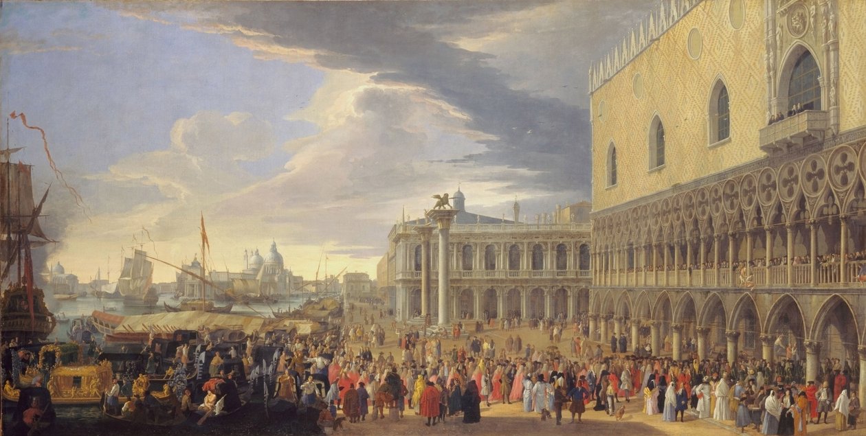 Jarlen af Manchesters ankomst til Venedig, 1707-10 af Luca Carlevaris