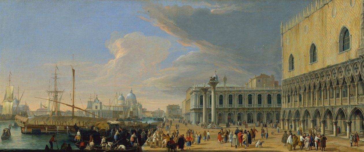 Moloen, Venedig, ser mod vest, ca. 1709 af Luca Carlevaris