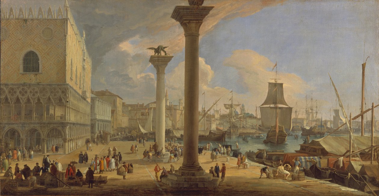 Moloen med hertugpaladset, ca. 1710 af Luca Carlevaris