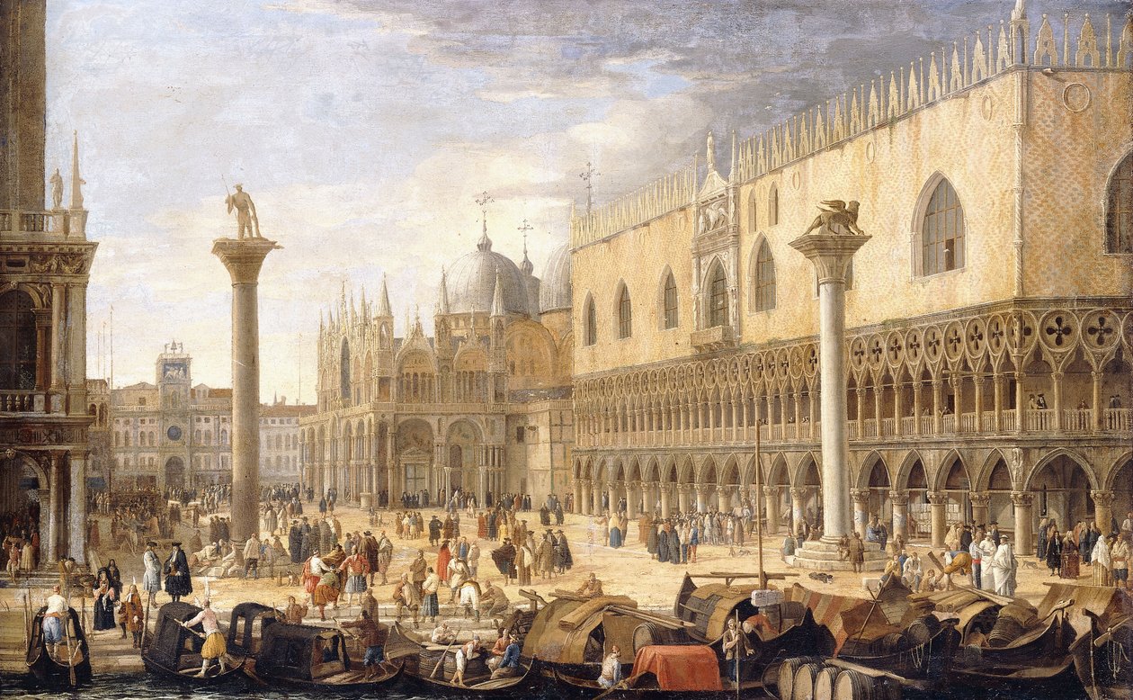 Piazzetta, Venedig, fra Bacino, af Luca Carlevaris