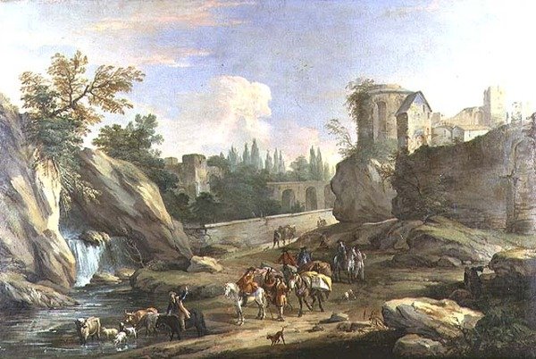 Rejsende i Campagna af Luca Carlevaris