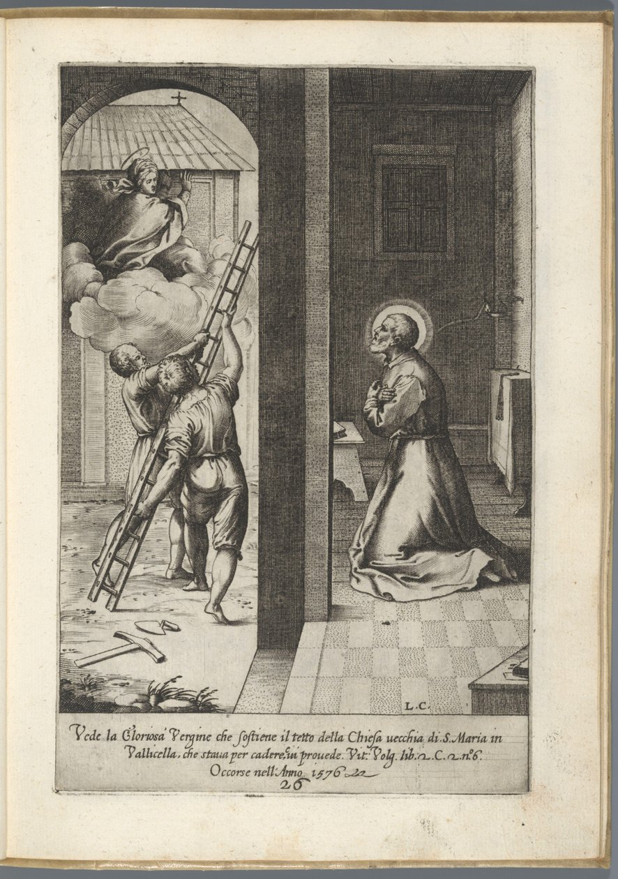 Filippo Neri ser Maria bære taget af Santa Maria i Vallicella Life of Saint Filippo Neri (serietitel) af Luca Ciamberlano
