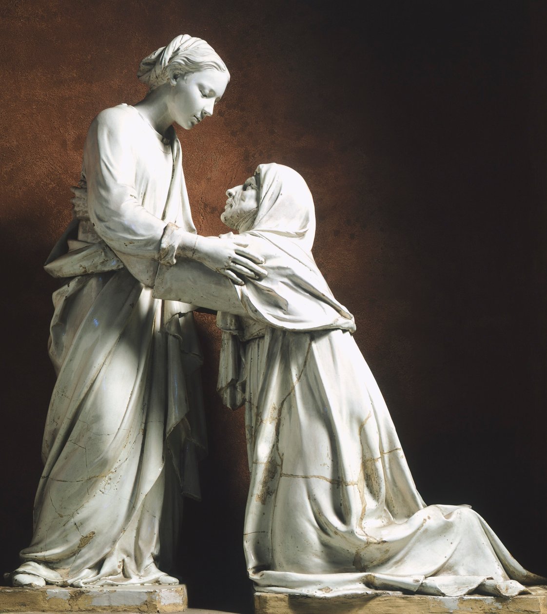 Italien, Pistoia, San Giovanni Fuor Civitas kirke, visitation, af Luca della Robbia (cirka 1400-1482) af Luca Della Robbia
