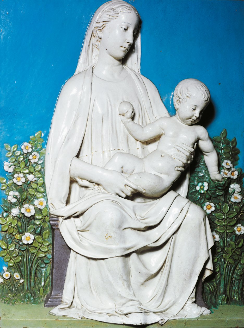 Madonna of Rose Garden, ca. 1450-55 (terracotta) af Luca Della Robbia