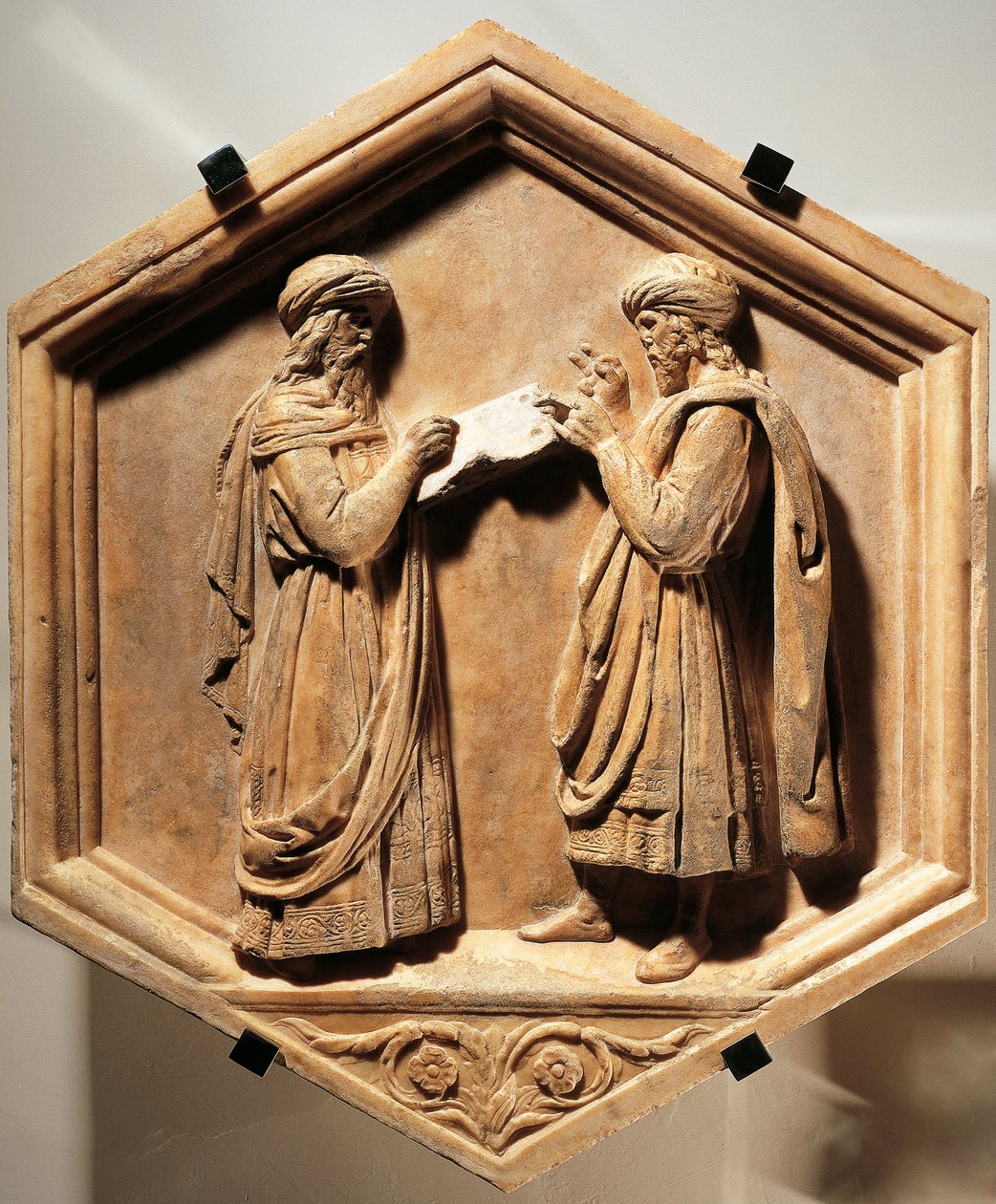 Pythagoras og Euklid af Luca Della Robbia