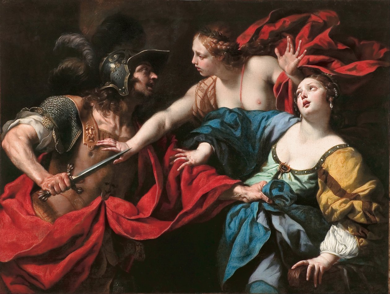 Venus forhindrer sin søn Aeneas i at dræbe Helena af Troja af Luca Ferrari