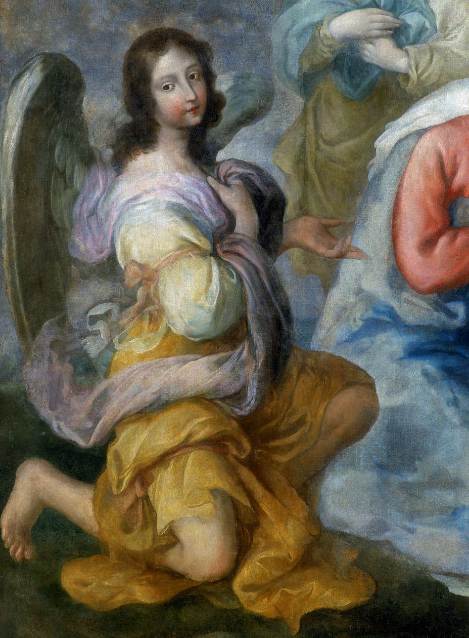 Engel, detalje af tilbedelsen af hyrderne af Luca Fiammingo