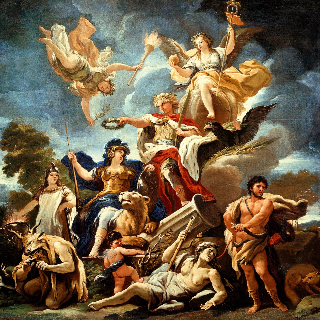 Allegori af fæstningen, af Luca Giordano, olie på lærred af Luca Giordano