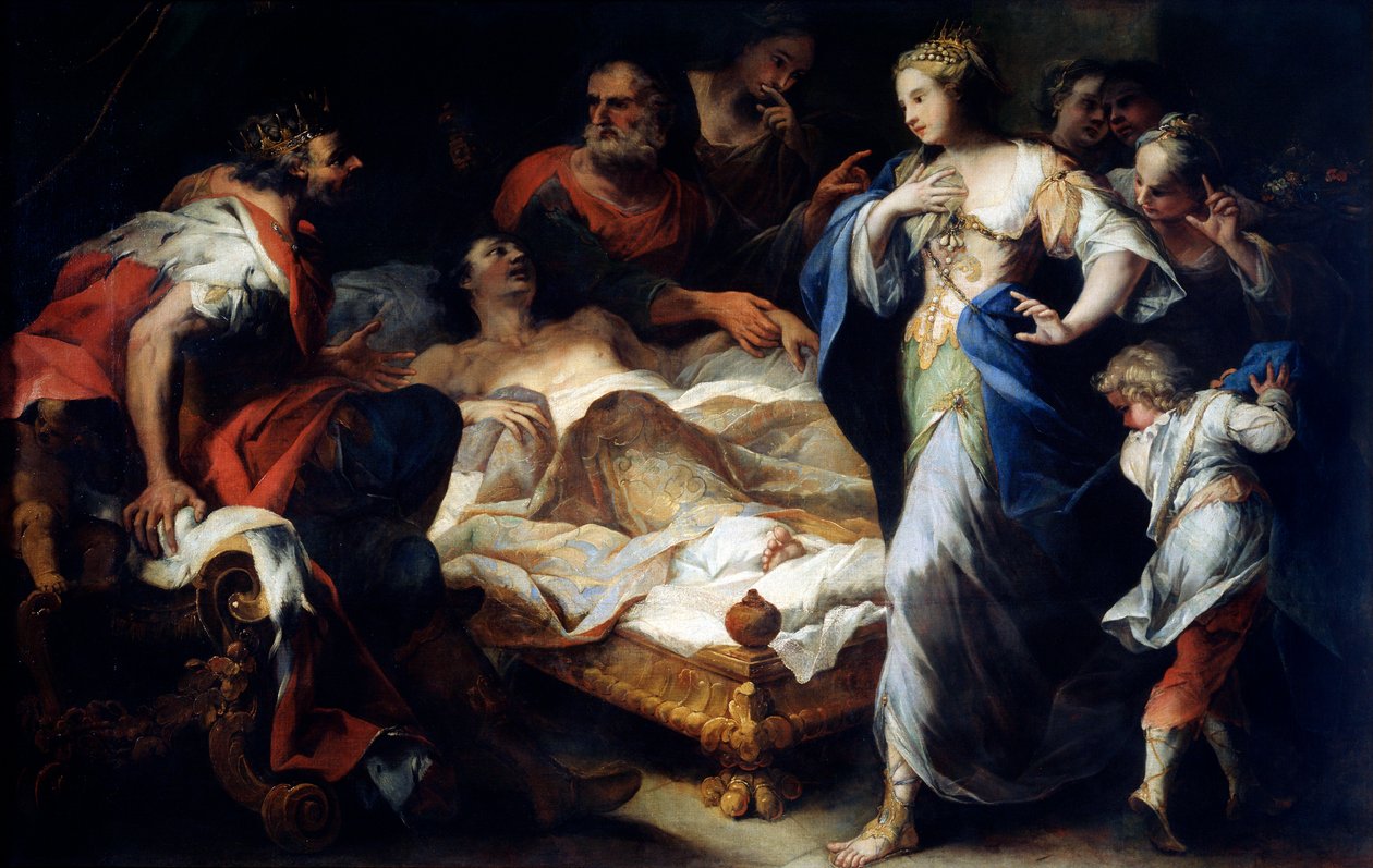 Antiochus og Stratonice, 17. eller begyndelsen af 1700-tallet af Luca Giordano