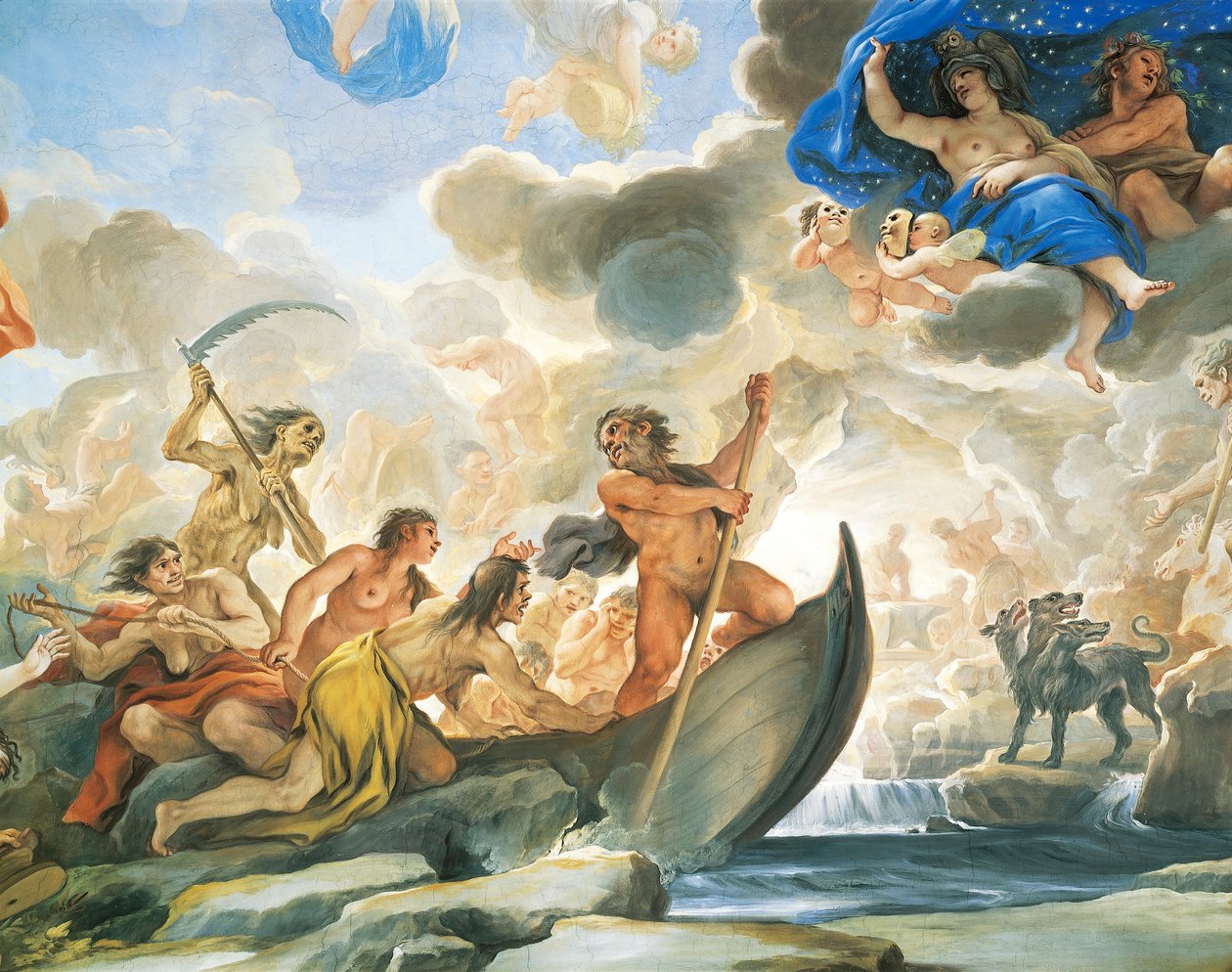 Figur af Charon, detalje fra fresco af Luca Giordano (1634-1705) af Luca Giordano