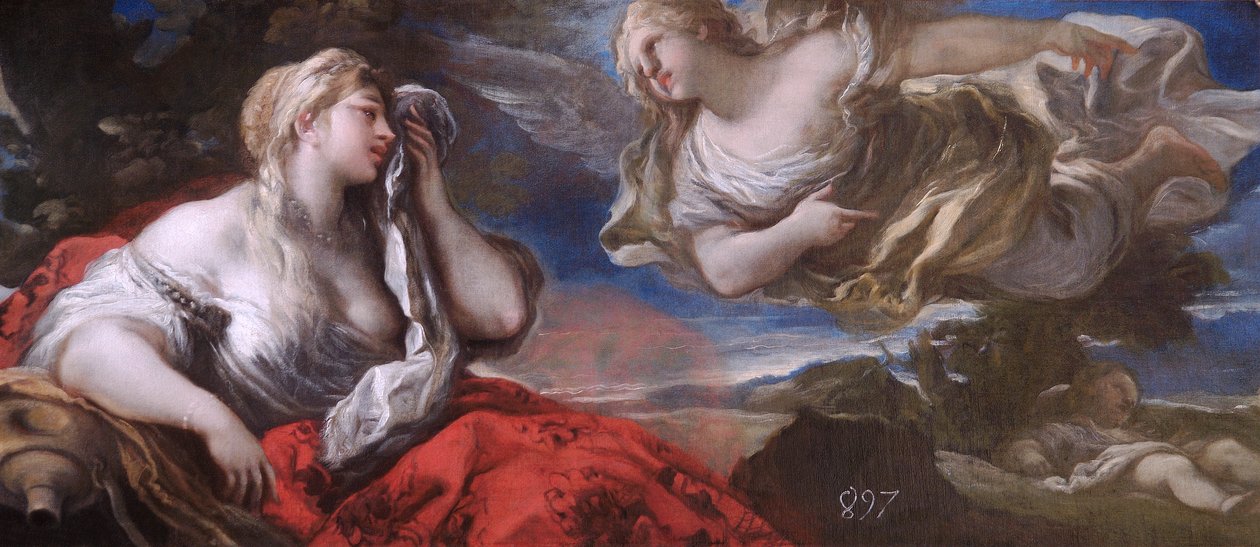 Hagar og Ismael i ørkenen ca. 1696 (olie på lærred) af Luca Giordano