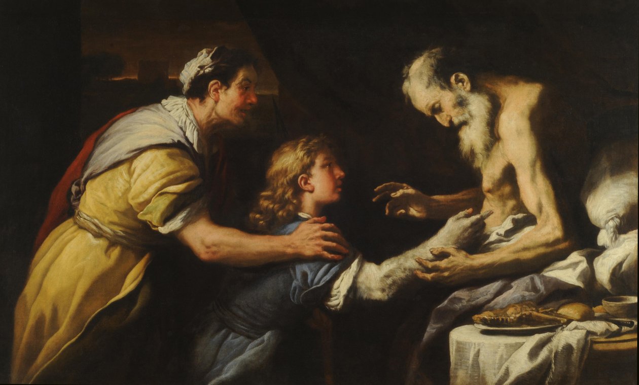 Isak velsigner Jakob. af Luca Giordano