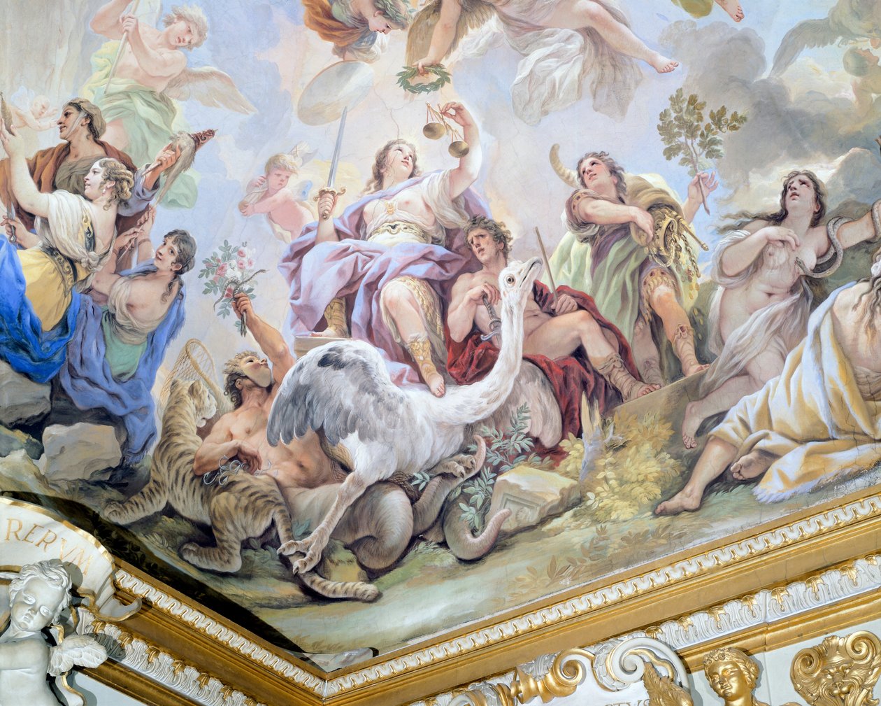Retfærdighed, detalje af cyklus af freskomalerier i Hall of Mirrors af Luca Giordano (1634-1705), fresco, Palazzo Medici Riccardi, Firenze af Luca Giordano