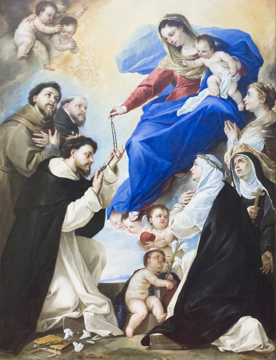 Madonna af rosenkransen af Luca Giordano