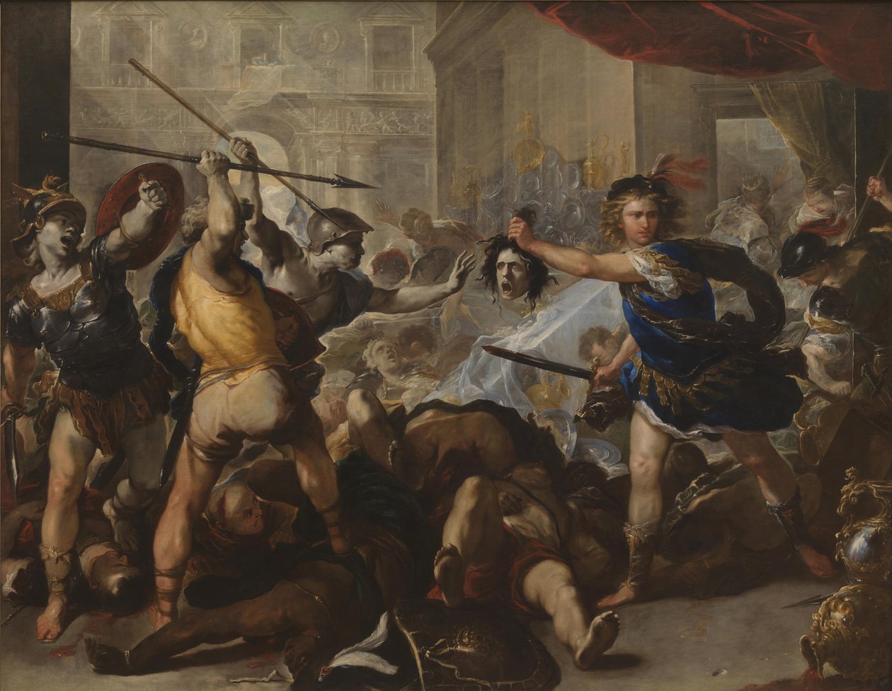 Perseus forvandler Phineas og hans tilhængere til sten, begyndelsen af 1680