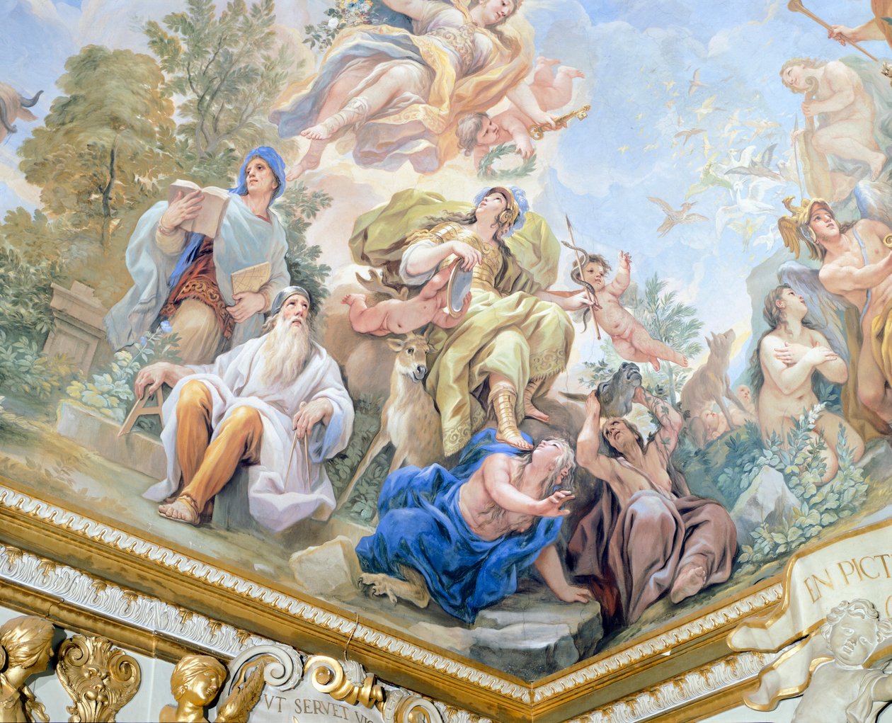 Forsigtighed, detalje af cyklus af freskomalerier i spejlsalen af Luca Giordano (1634-1705), fresco, Palazzo Medici Riccardi, Firenze af Luca Giordano