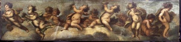 Putti disporting (papir på lærred) (for detaljer se 67088-90) af Luca Giordano