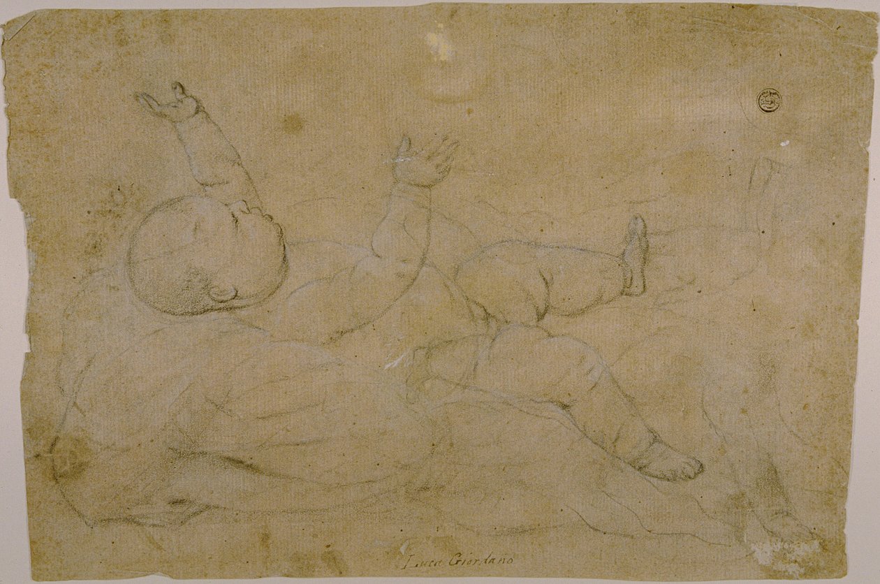 tilbagelænet barn af Luca Giordano