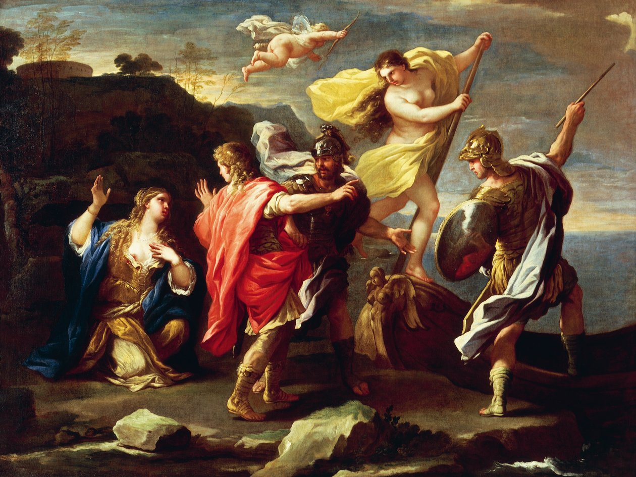 Rinaldo og Armida, af Luca Giordano, olie på lærred af Luca Giordano