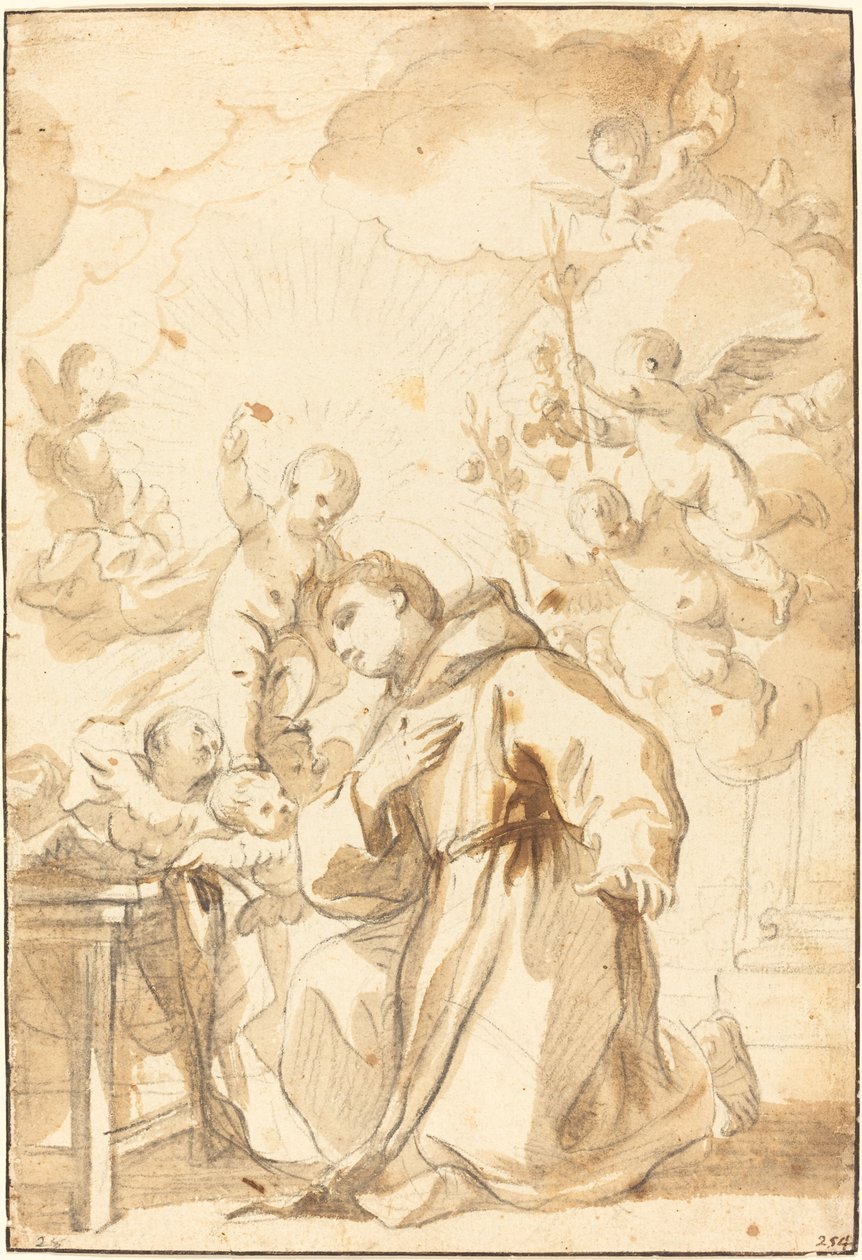 Sankt Antonius af Padova af Luca Giordano