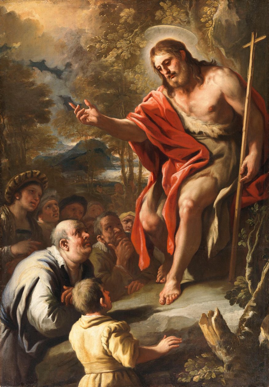 Der heilige Johannes predigt in der Wildnis af Luca Giordano
