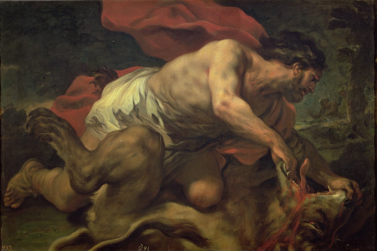 Samson og Løven af Luca Giordano