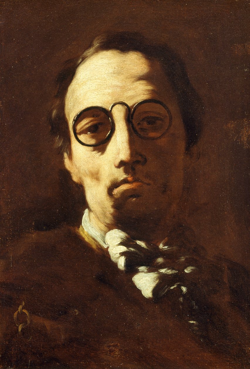 Selvportræt, af Luca Giordano (1634-1705), olie på lærred, 46,8x35,3 cm af Luca Giordano