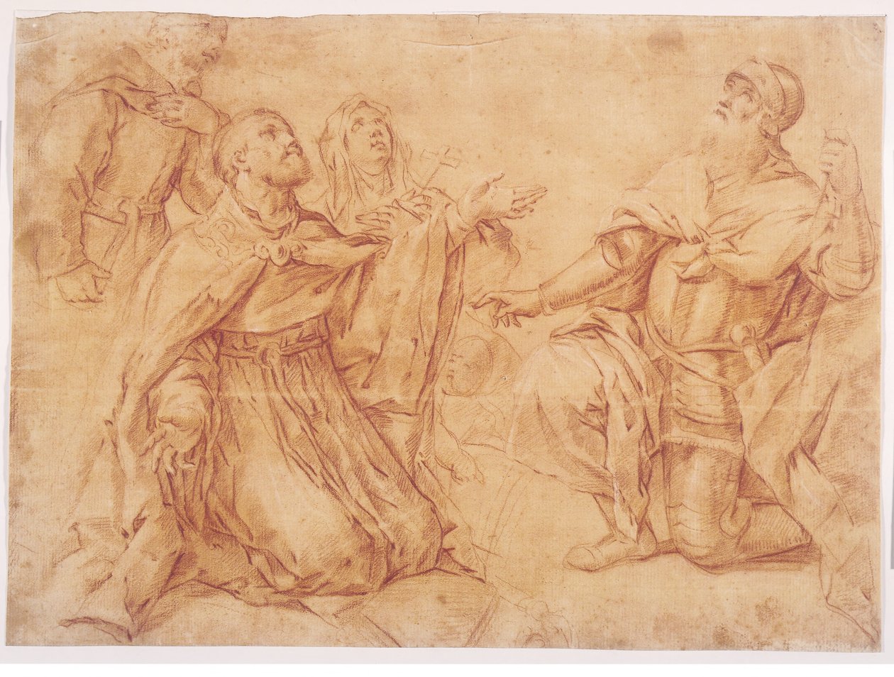 Sts Augustine, Nicholas of Tolentino, Teresa og William af Luca Giordano