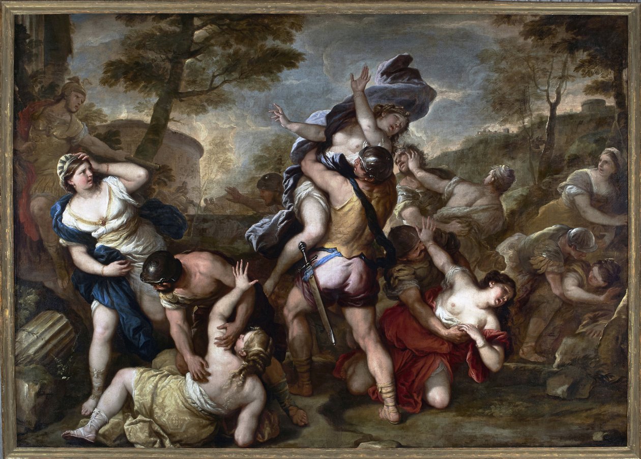 The Abduction of Sabines (olie på lærred af Luca Giordano
