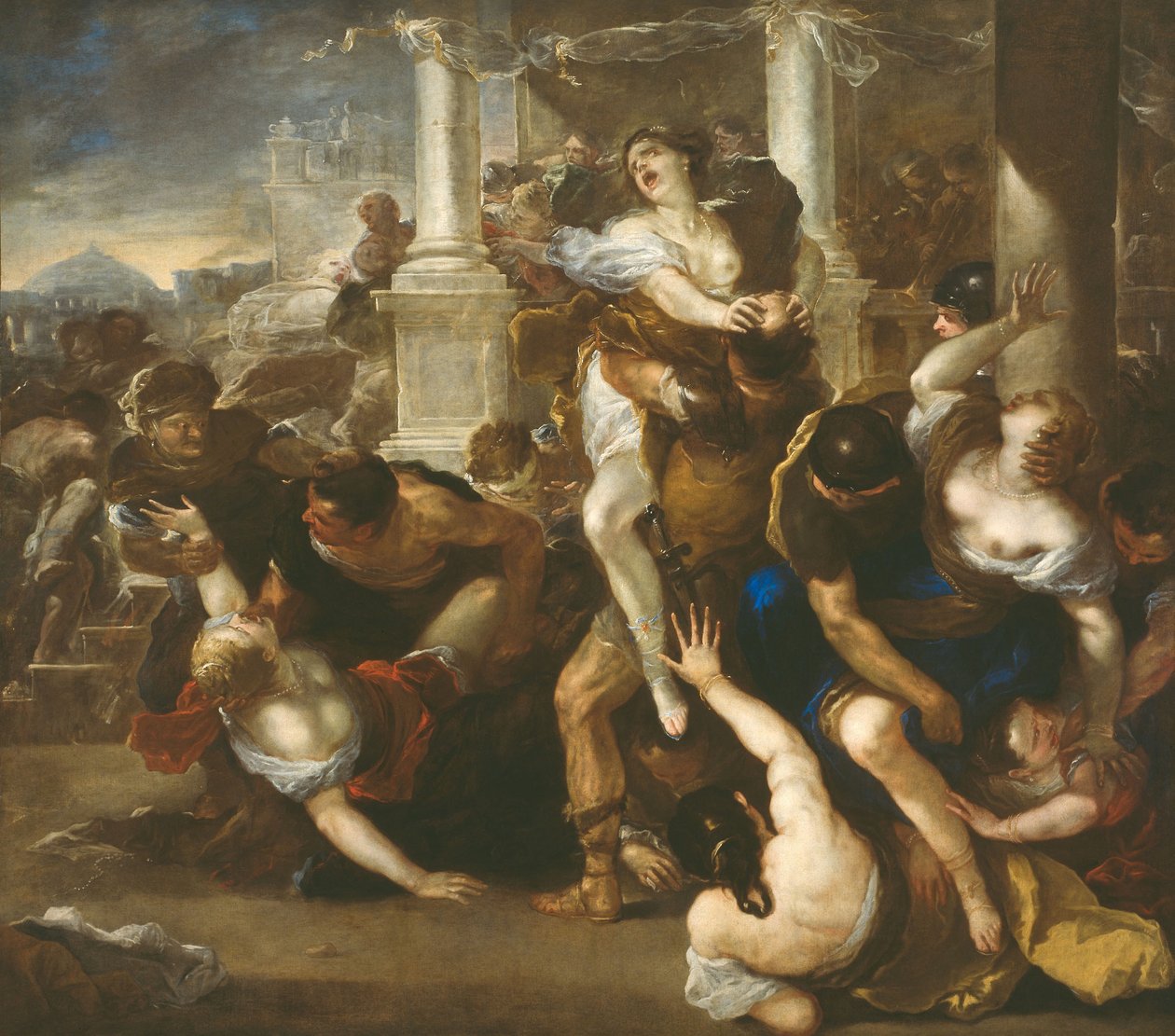 Bortførelsen af de sabinske kvinder af Luca Giordano