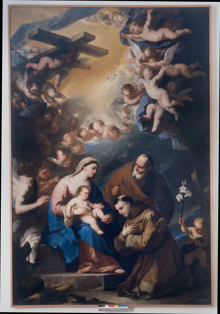 Den hellige familie æret af Sankt Antonius af Padova af Luca Giordano