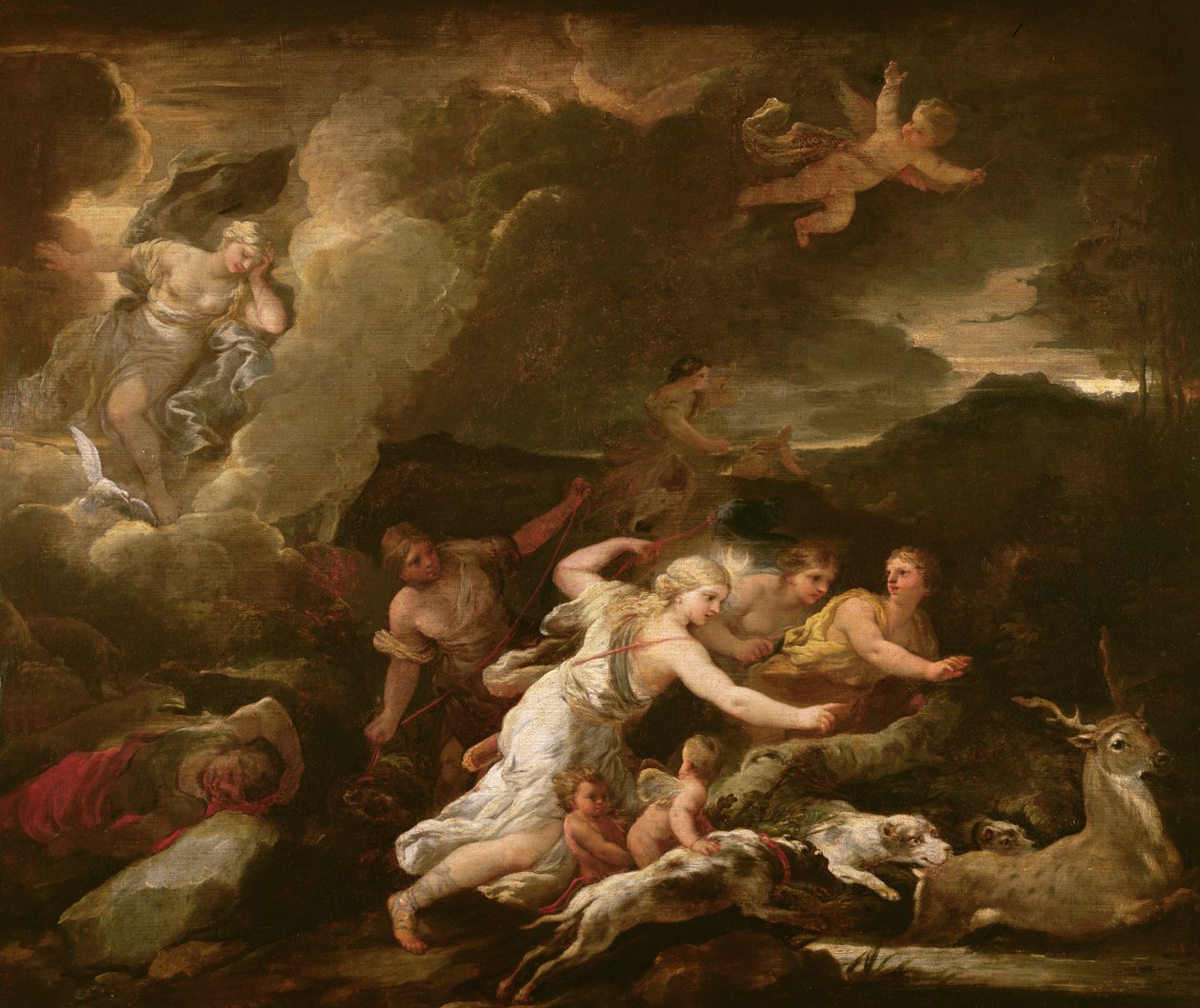 Jagten på Diana af Luca Giordano