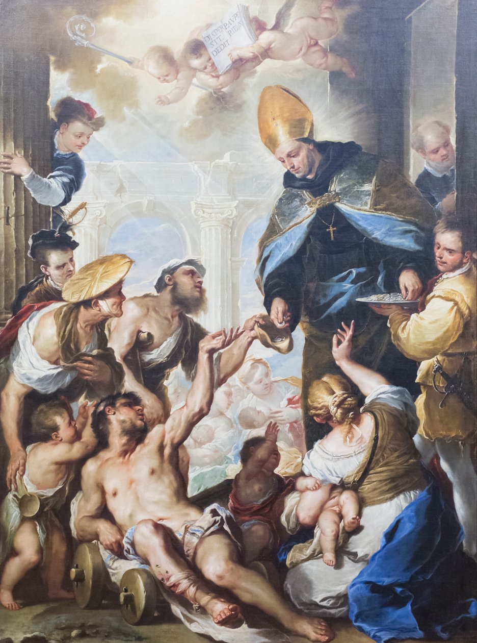 St Thomas af Villanovas almisse af Luca Giordano