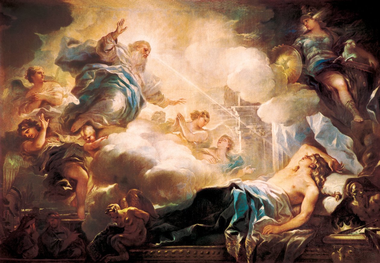 Drømmen om kong Salomon, ca. 1693 (olie på lærred) af Luca Giordano