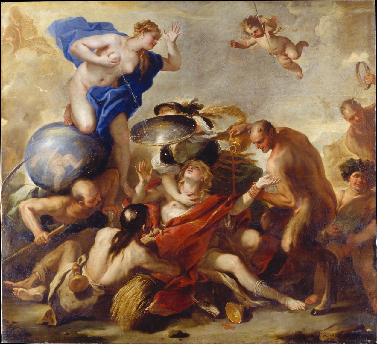 Jugend von den Lastern versucht af Luca Giordano