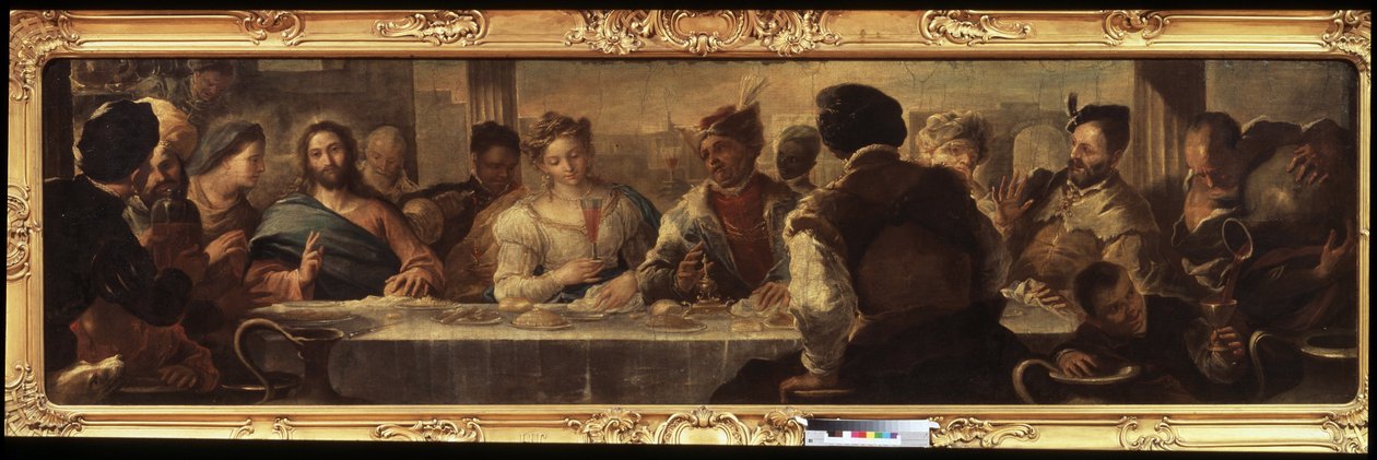 ""brylluppet i Cana"" (Miraklet i Cana) Maleri af Luca Giordano (1632-1705) Pushkin Museum, Moskva af Luca Giordano