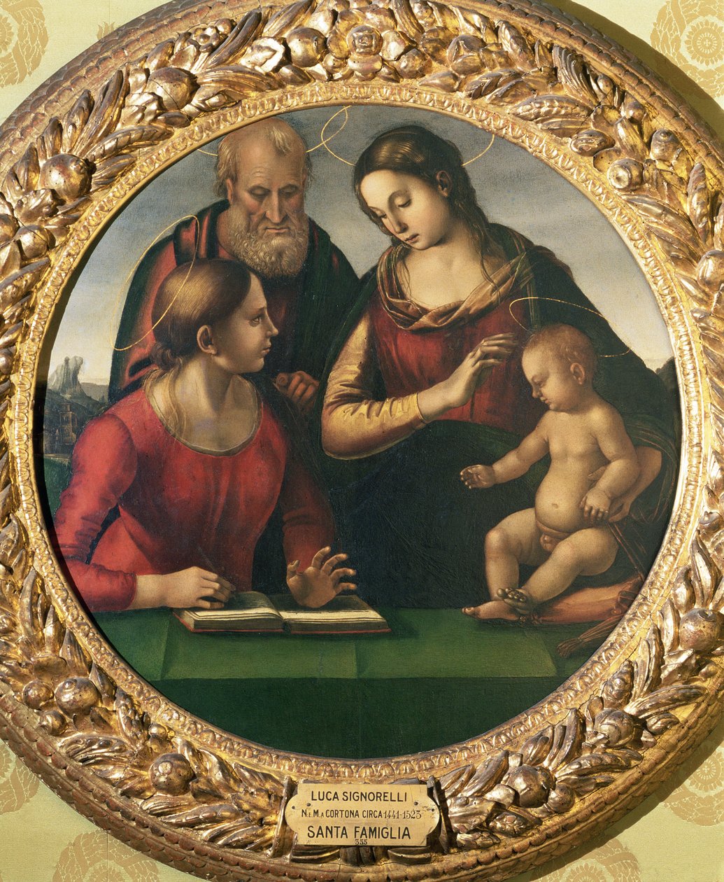 Den hellige familie med den hellige Katharina af Luca Signorelli
